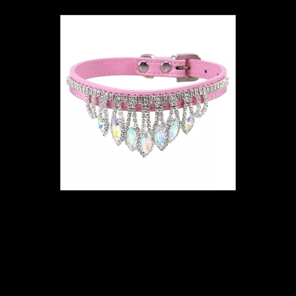 Pink Rhinestone Pet Collar